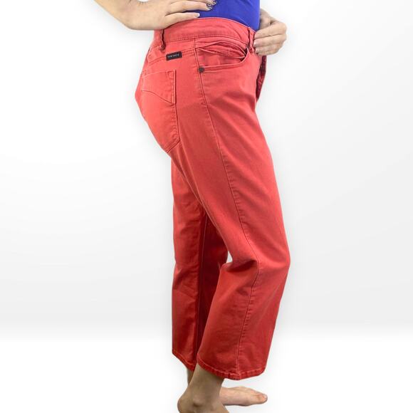SANCTUARY Orange Red Cropped High Rise Flared Capri Pants - Picture 3 of 7